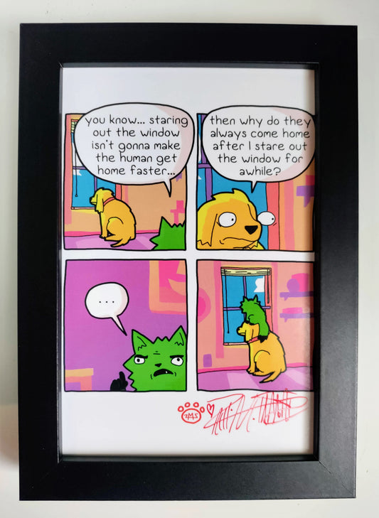 "Staring Out the Window" 4x6 Signed Framed Print