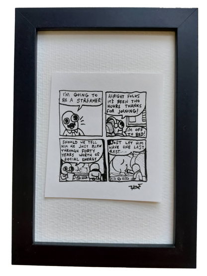 “Streaming" Shitty Original Comic 4" x 6”
