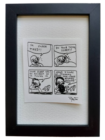 “Super Tired” Shitty Original Comic 4" x 6”