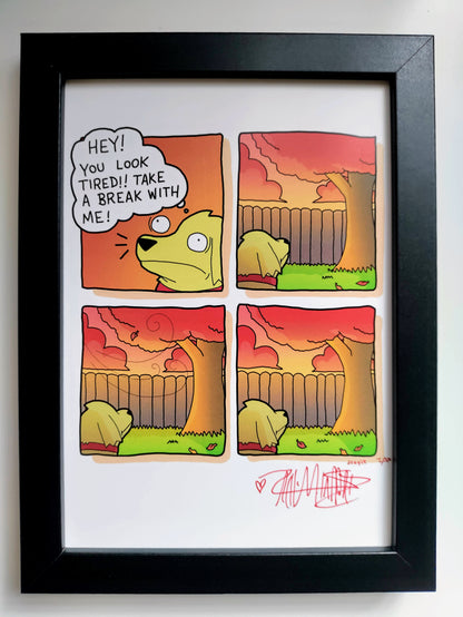 "Take a Break" Signed Framed Print