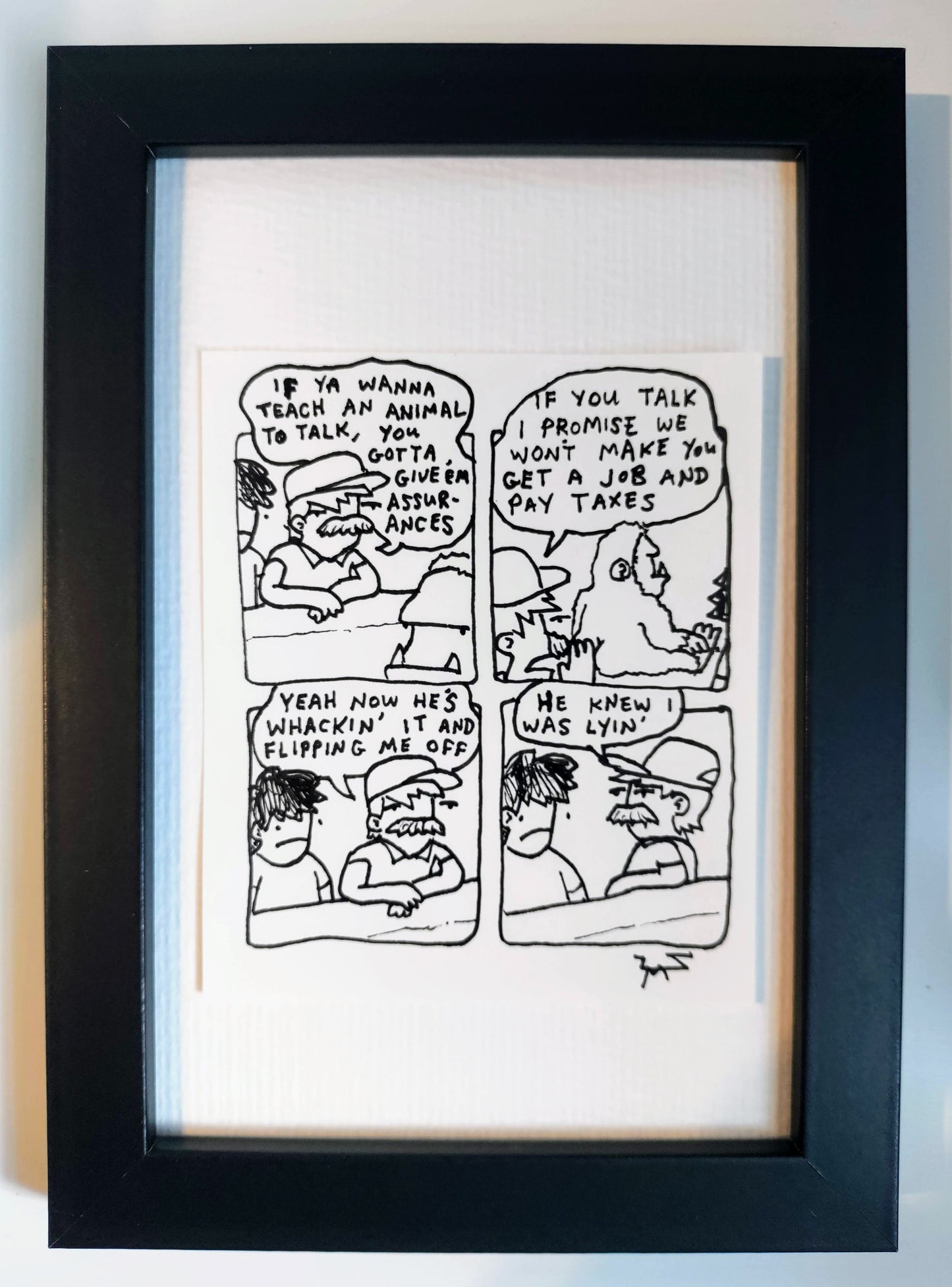 "Talking Animals” Unleaded Original Comic 4” x 6 "