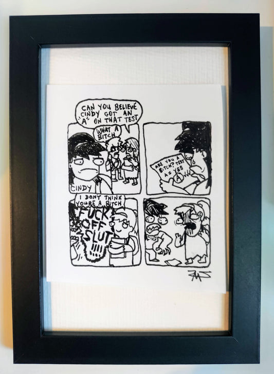 "Testy” Unleaded Original Comic 4” x 6 "