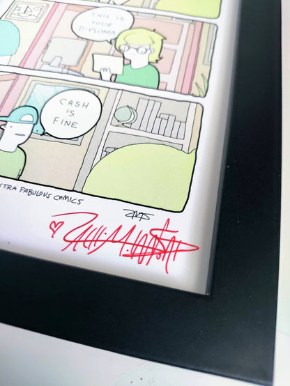 "Used Diploma" 4x6 Signed Framed Print