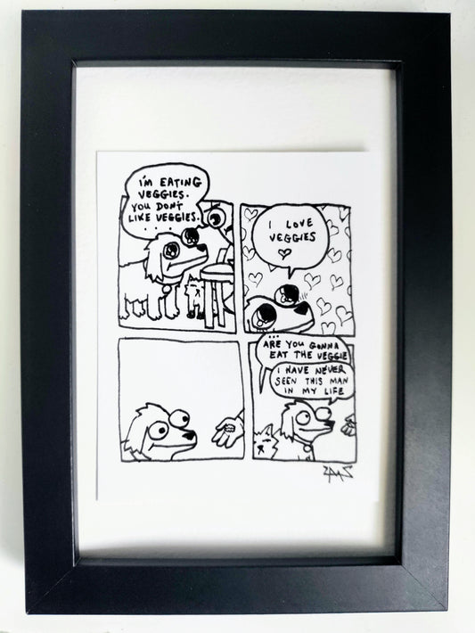 “Veggie Deogie” Unleaded Original Comic 4” x 6”