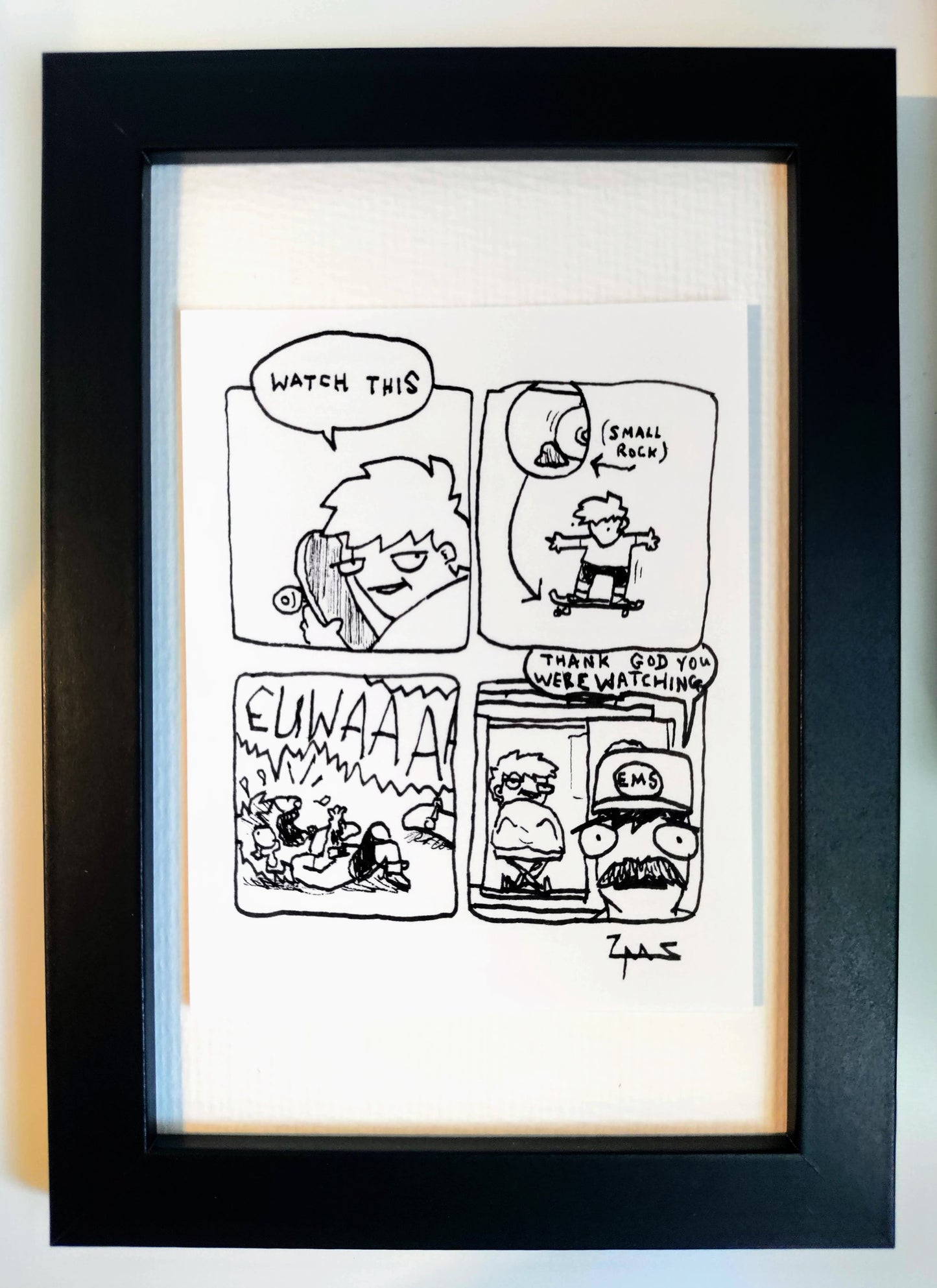 "Watch This” Unleaded Original Comic 4” x 6 "