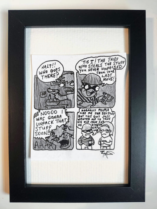 "Who Goes There” Unleaded Original Comic 4” x 6"