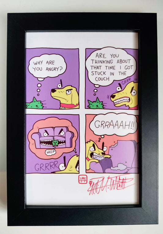 "Why Are You Angry" 4x6 Signed Framed Print