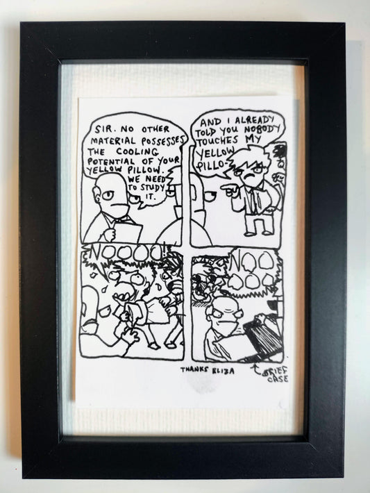 "Yella Pillow” Unleaded Original Comic 4” x 6"